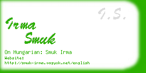 irma smuk business card